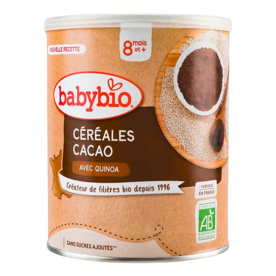 Органическая каша Babybio Злаковая с киноа и какао, от 8 мес., 220 г, арт. 50011