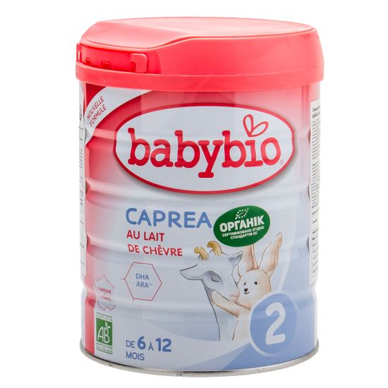 Органическая сухая молочная смесь Babybio Caprea 2 из козьего молока, 6-12 мес., 800 г, арт. 58052