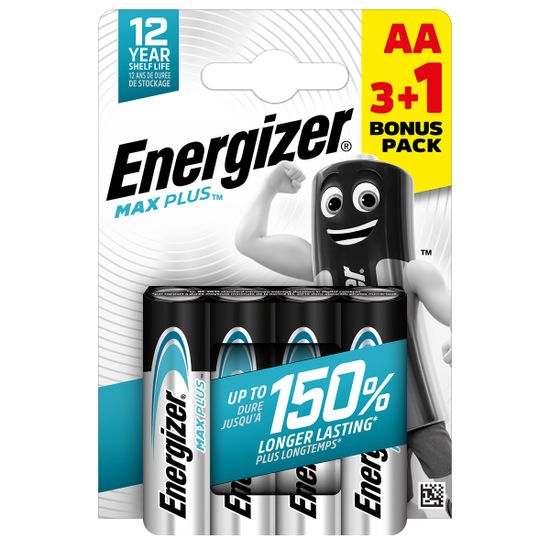 Батарейки Energizer AA Max Plus, 3+1 шт., арт. 6429524