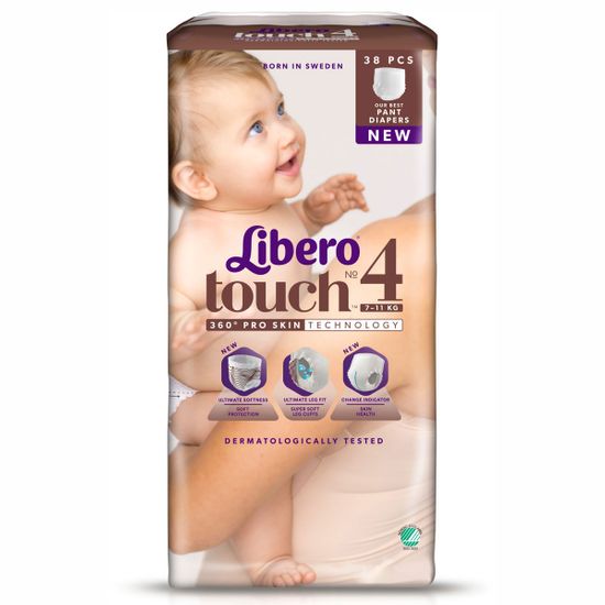 Подгузники-трусики Libero Touch, размер 4, 7-11 кг, 38 шт, арт. 6698-05