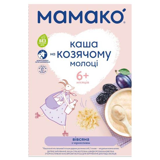 Каша на козьем молоке Мамако Овсяная с черносливом, с 6 мес., 200 г, арт. 1105416