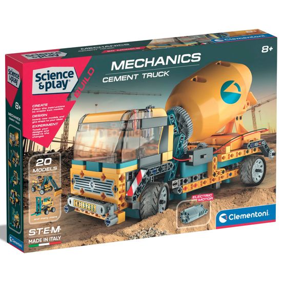 Конструктор 20 в 1 Clementoni "Concrete Mixer Truck", серия "Science & Play", 250 деталей, арт. 75083