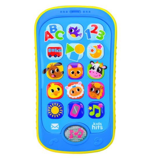 Развивающая игрушка-телефон Kids Hits "Яскрава ферма", укр.-англ. язык, арт. KH03.003, цвет Голубой