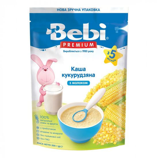 Каша молочная Bebi Premium Кукурузная, с 5 мес., 200 г, арт. 1105068