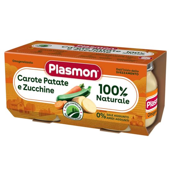 Овощное пюре Plasmon из моркови, картофеля и цуккини, с 6 мес., 2 банки по 80 г, арт. 1136110
