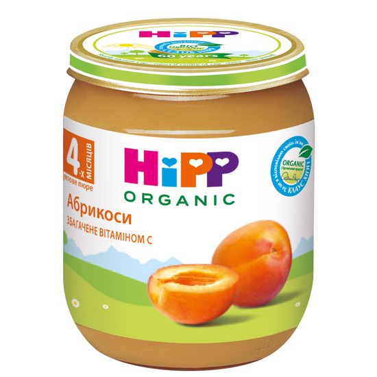 Органическое пюре HIPP из абрикоса, с 4 мес., 125 г, арт. 1223046