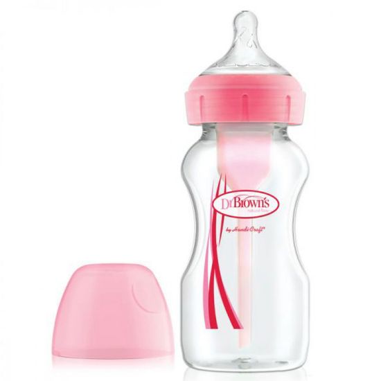 Антиколікова пляшечка Dr. Brown`s Option+, пластик, 270мл, 0м+, арт. WB91601, колір Розовый