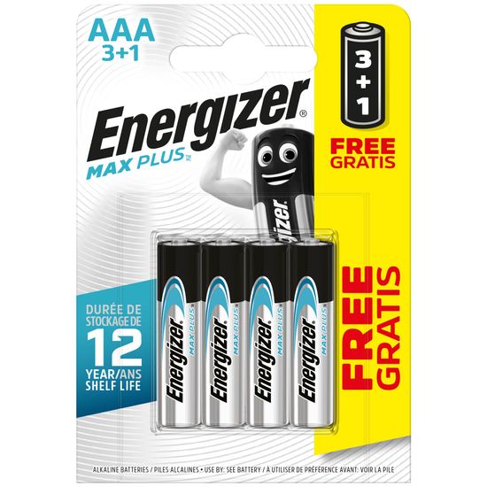 Батарейки Energizer AAA Max Plus, 3+1 шт., арт. 6429534