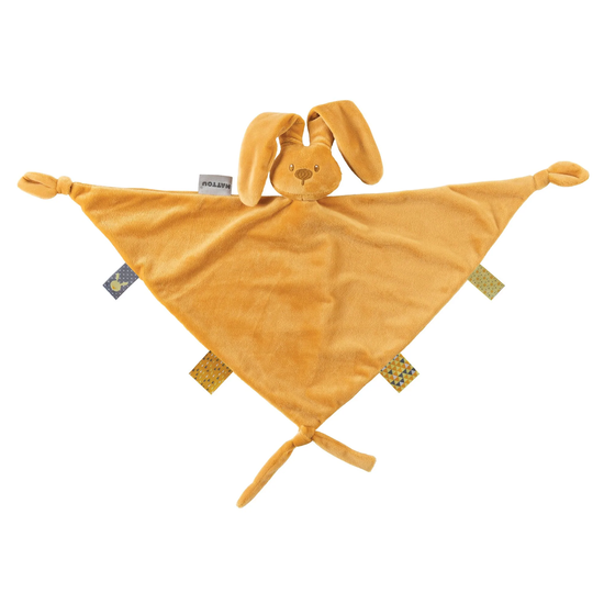 Игрушка-комфортер Nattou "Зайка Lapidou", 65х40 см, арт. 87744, цвет Желтый