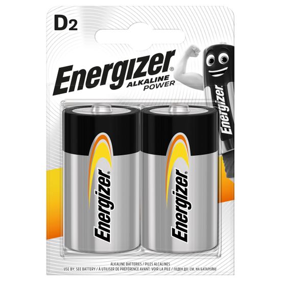 Батарейки Energizer D Alk Power, 2 шт., арт. 6429546
