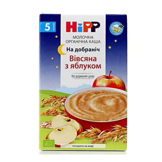 Органическая молочная каша HiPP Овсяная с яблоком, с 5 мес., 250 г, арт. 1123259