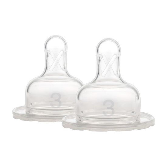 Соска Dr. Brown`s для пляшечки з широким горлечком, силікон, 3 рівень, середній потік, 6м+, 2 шт., арт. 382-INTL