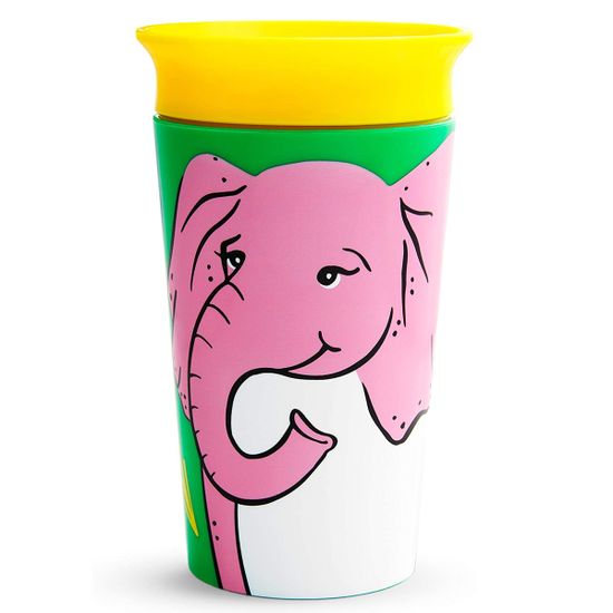 Чашка непроливная Munchkin "Miracle 360 WildLove Elephant", 266 мл, арт. 05193201, цвет Желтый