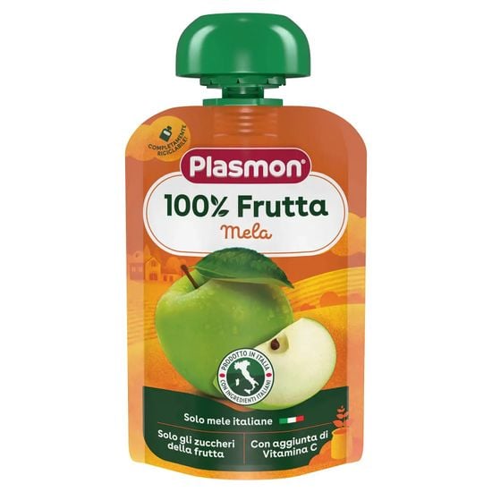 Фруктовое пюре Plasmon из яблока, с витамином С, с 6 мес., 100 г, арт. 1136120