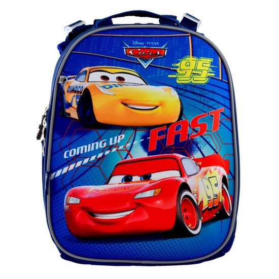 Рюкзак школьный каркасный 1Вересня "Fast Cars", арт. 556201, цвет Синий