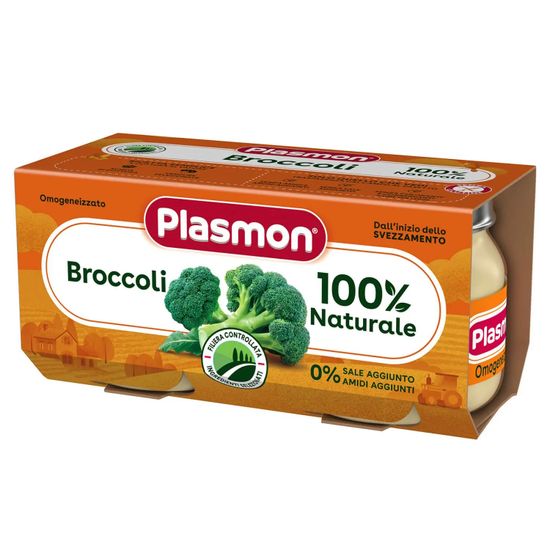Овощное пюре Plasmon из брокколи, с 6 мес., 2 банки по 80 г, арт. 1136114
