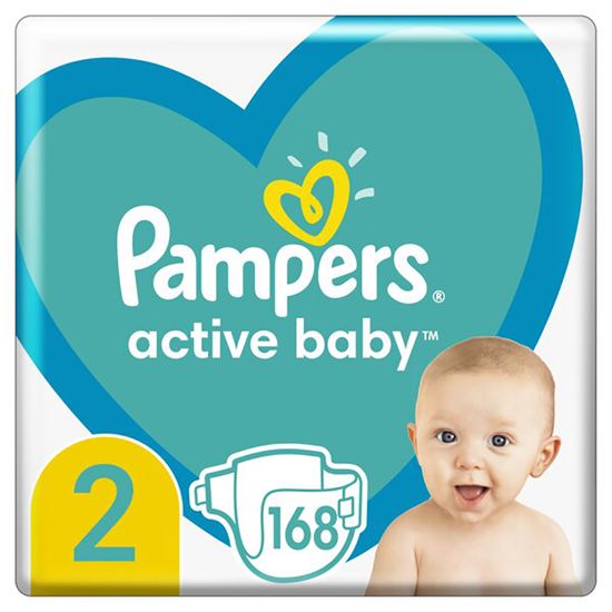 Подгузники Pampers Active Baby, размер 2, 4-8 кг, 168 шт, арт. 8006540091319