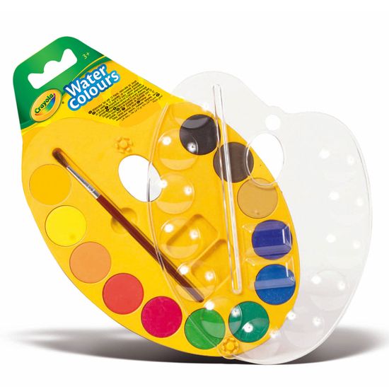 Краски акварельные Crayola с кисточкой, 12 шт., арт. 53-8434