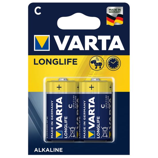 Батарейки Varta High Longlife C Alkaline, 2 шт, арт. k.4114101412